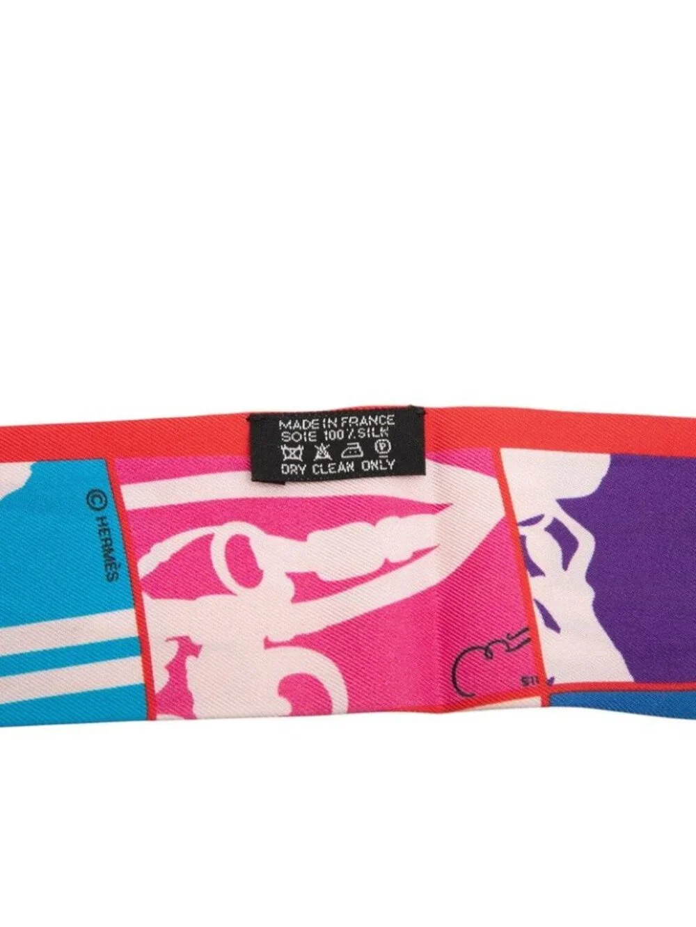 Hermes Twilly en Desordre Order Scarf Pink Multicolor Silk - Picture 5 of 5
